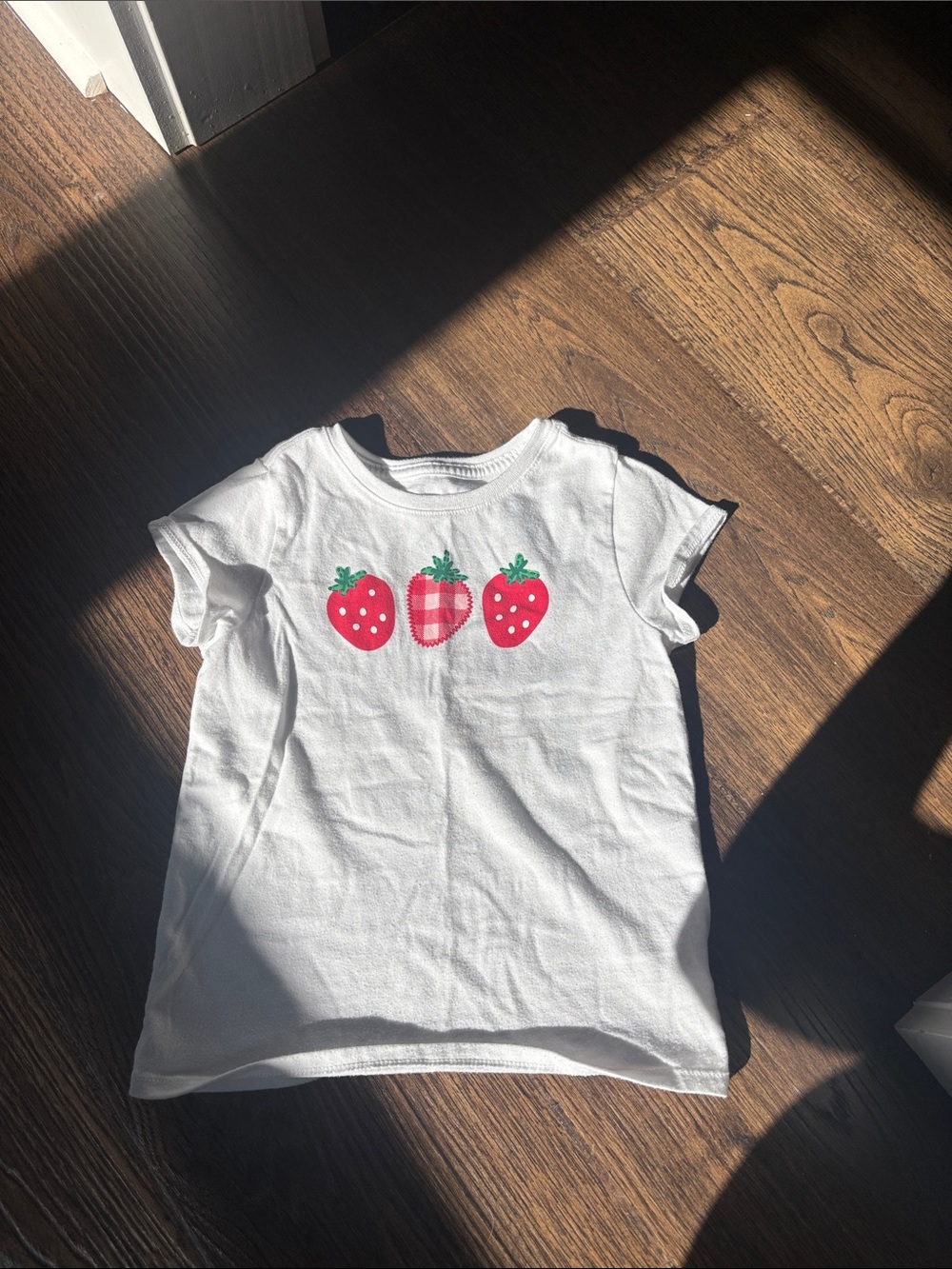Girls' White Strawberry Graphic Tee